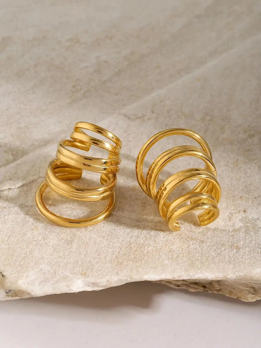 Thick Ear Clip Earrings — Stainless Steel · PS349