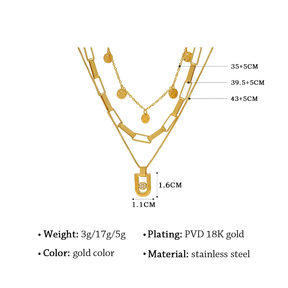 Vintage Pendant Necklace Charm Choker — 316L Stainless Steel · PS385