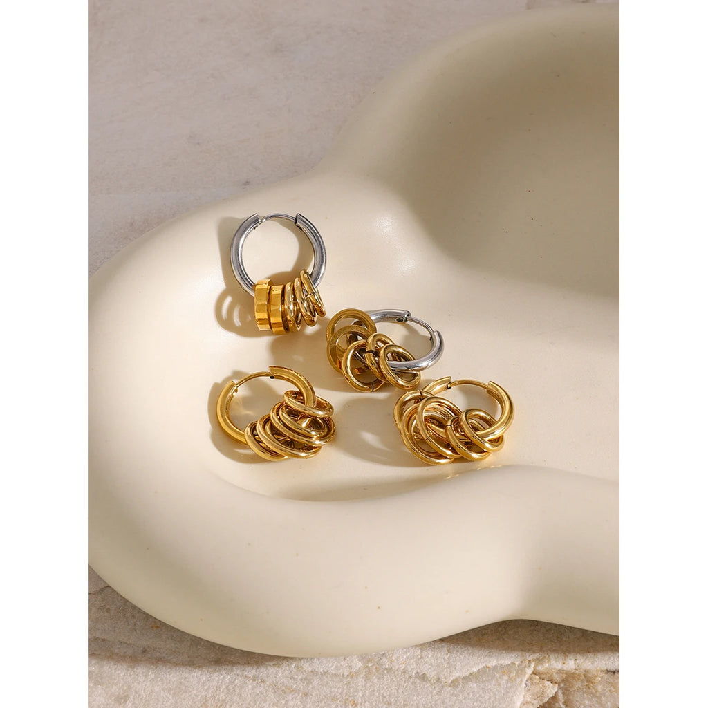 Knot Hoop Earrings — Stainless Steel · PS072