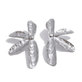 Flower Hammered Earrings — Gold-Plated Stainless Steel · PS1263