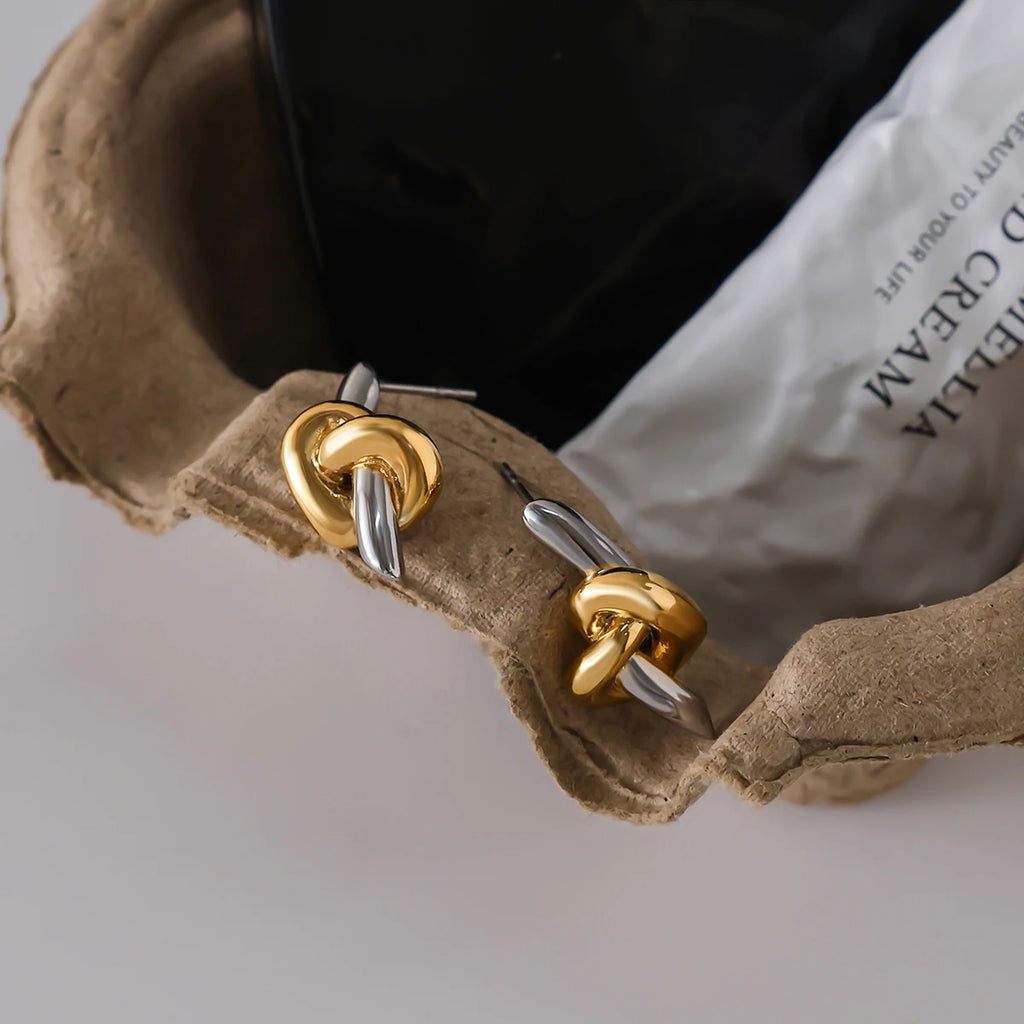 Knot Spike Drop Earrings — Stainless Steel · PS121