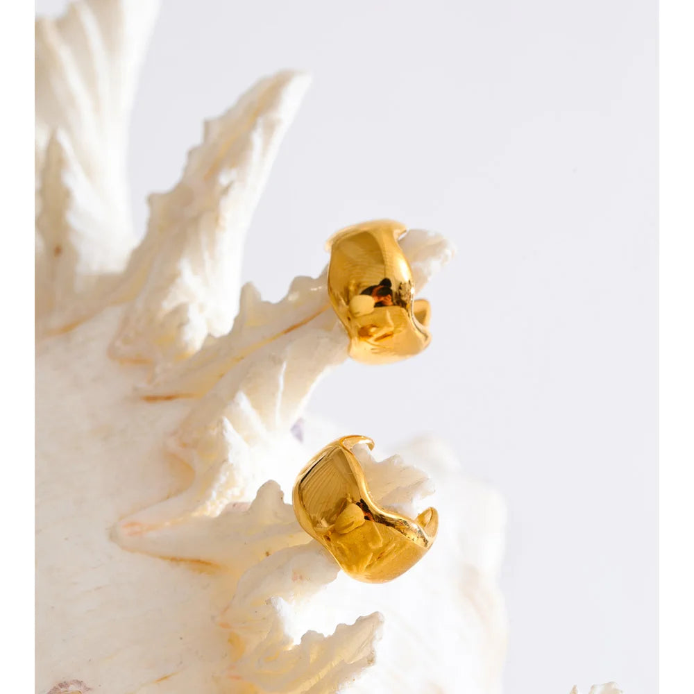 Geometric earrings in gold-plated stainless steel.