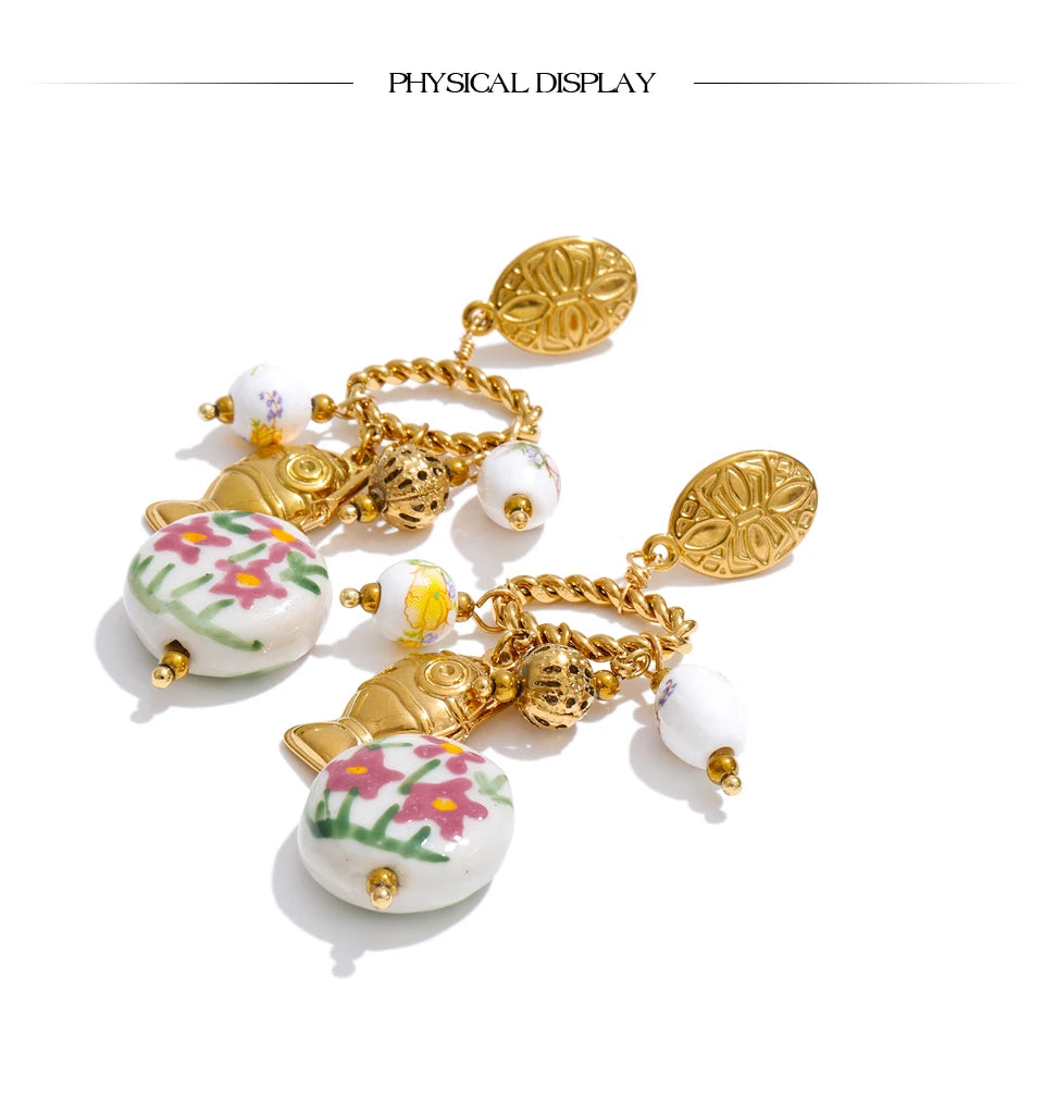 Flower Earrings — Gold-Plated Stainless Steel · PS1661