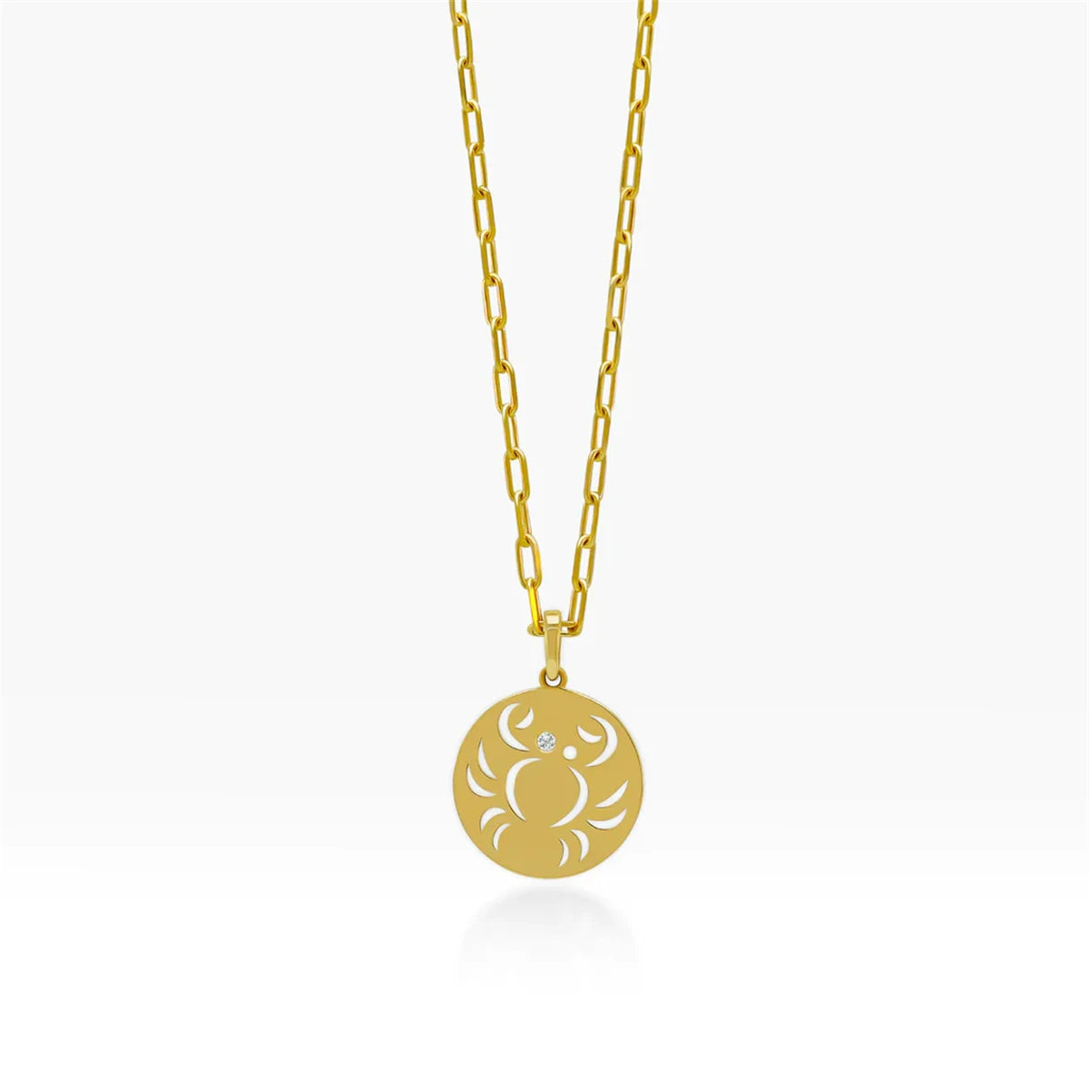 Stainless Steel 12 Constellation Necklace Ins Style Hollow Round Card Necklace Plated with True Gold for Color Protection