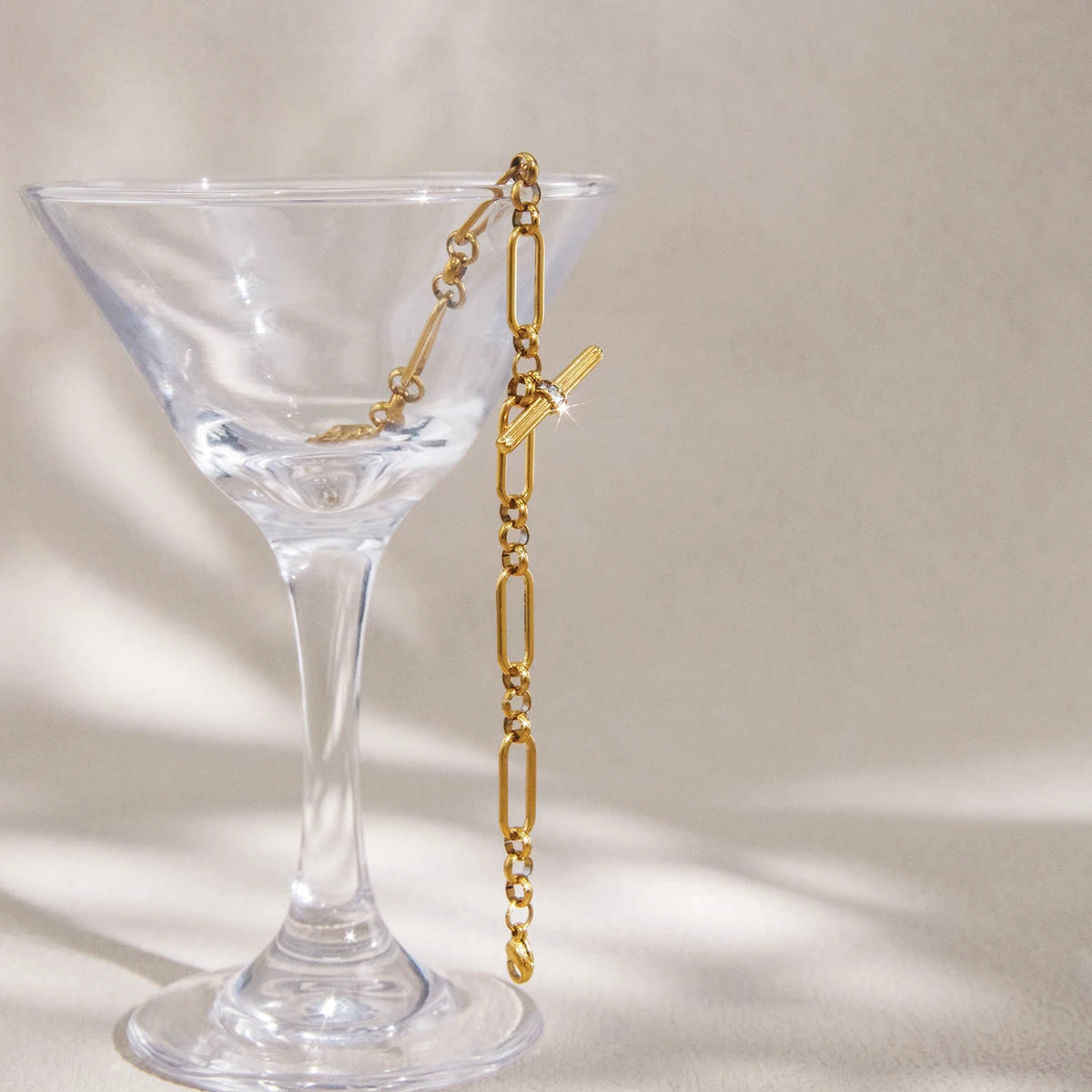 Paperclip Pearl Chain Bracelet — Stainless Steel · PS009