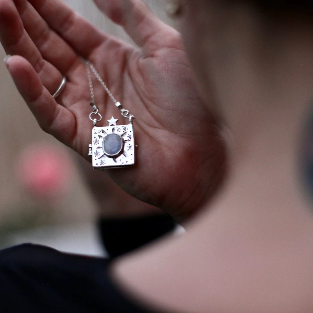 Album Necklace, love words, vows women's retro accessories, women's moon plated gold color preservation gifts