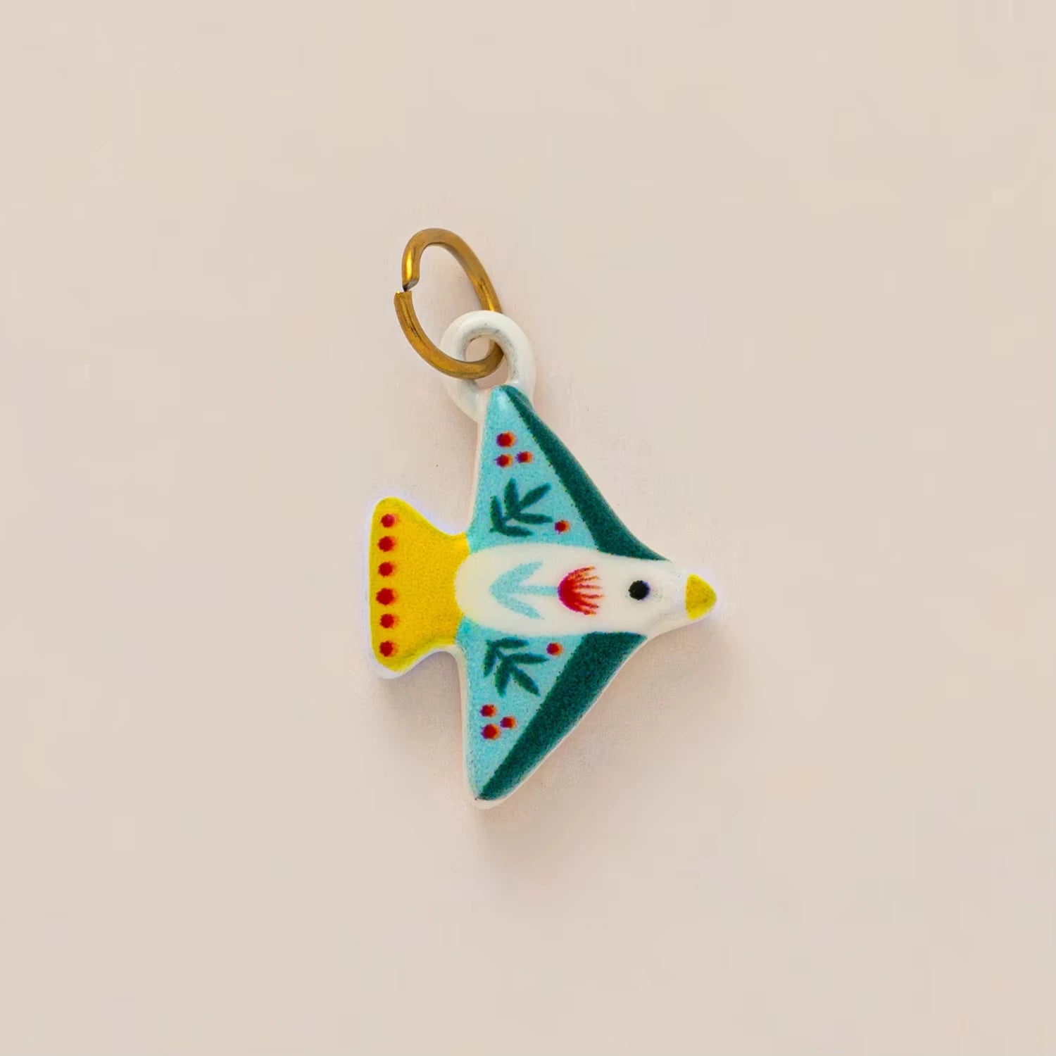 【DIY Pendant】Gold Plated Stainless Steel Bird & Flower Charm Pendant - PS006