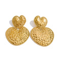 Heart earrings in gold-plated stainless steel.