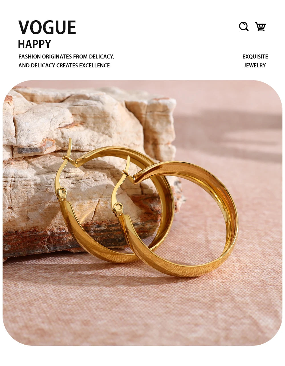 Hoop Earrings Vintage — 316L Stainless Steel · PS417