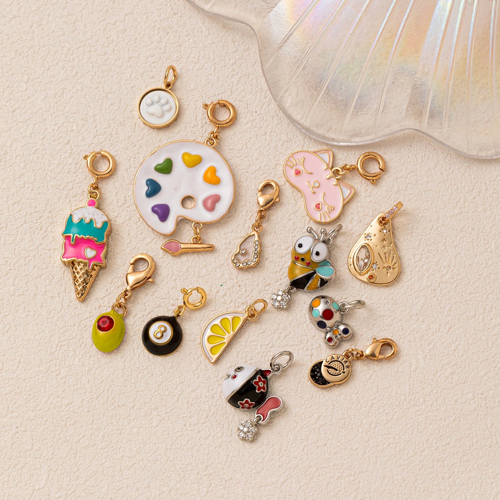 【DIY Pendant】18K Gold Plated Copper Enamel Charm Pendant - PC001