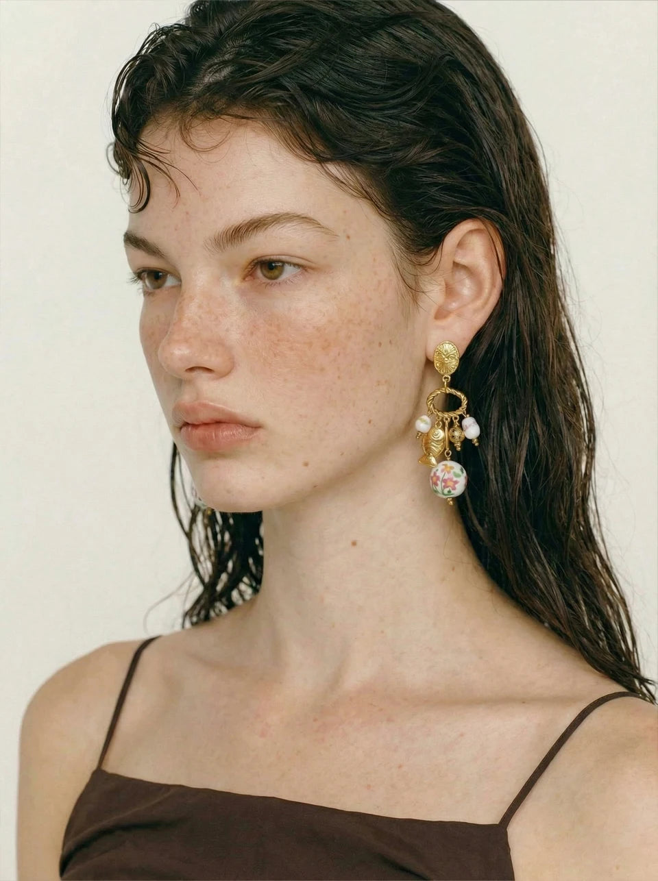 Flower Earrings — Gold-Plated Stainless Steel · PS1661