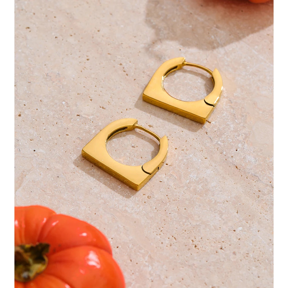 Geometric earrings in gold-plated stainless steel.