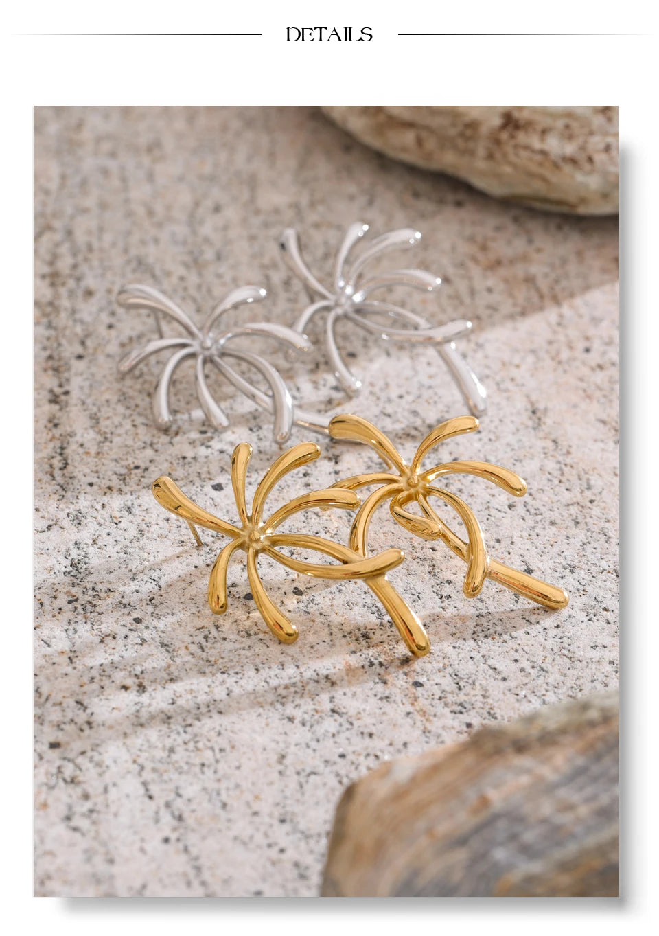 Geometric earrings in gold-plated stainless steel.