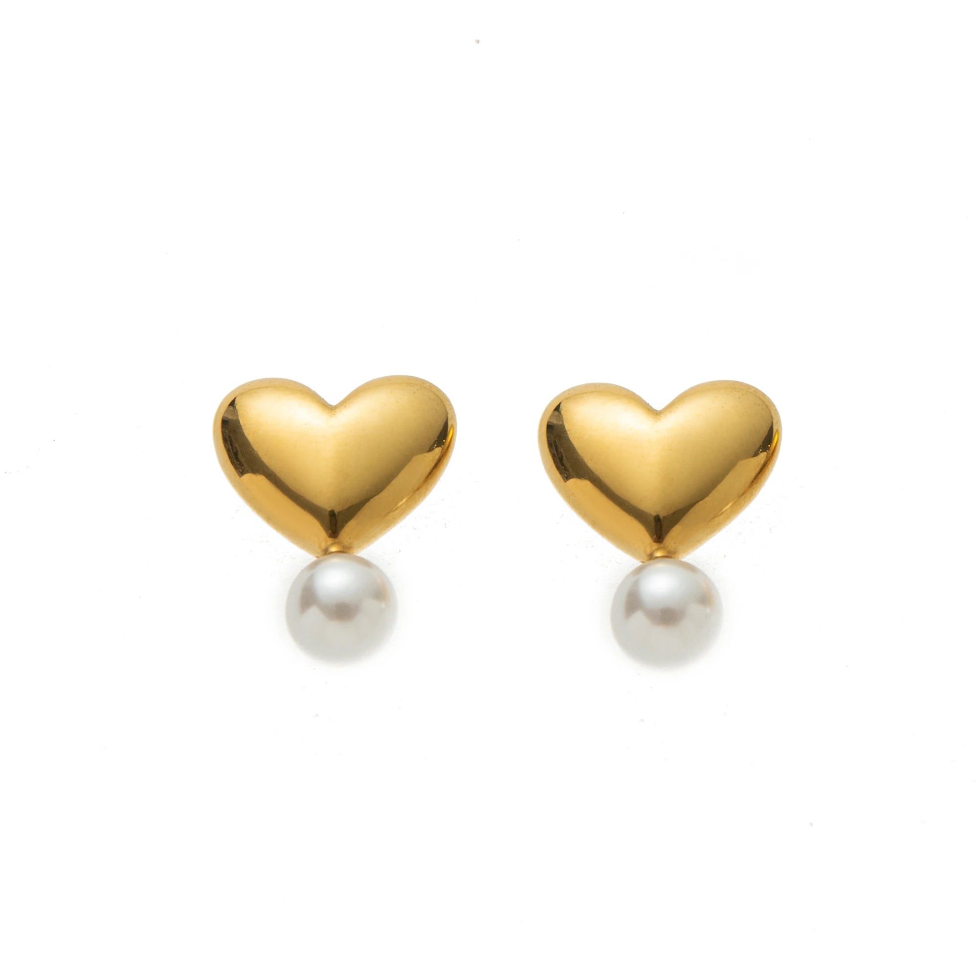 Irregular Love Pearl Earstuds INS Design Trendy Gold Plated 18K Gold Color Preserved Women's Gift
