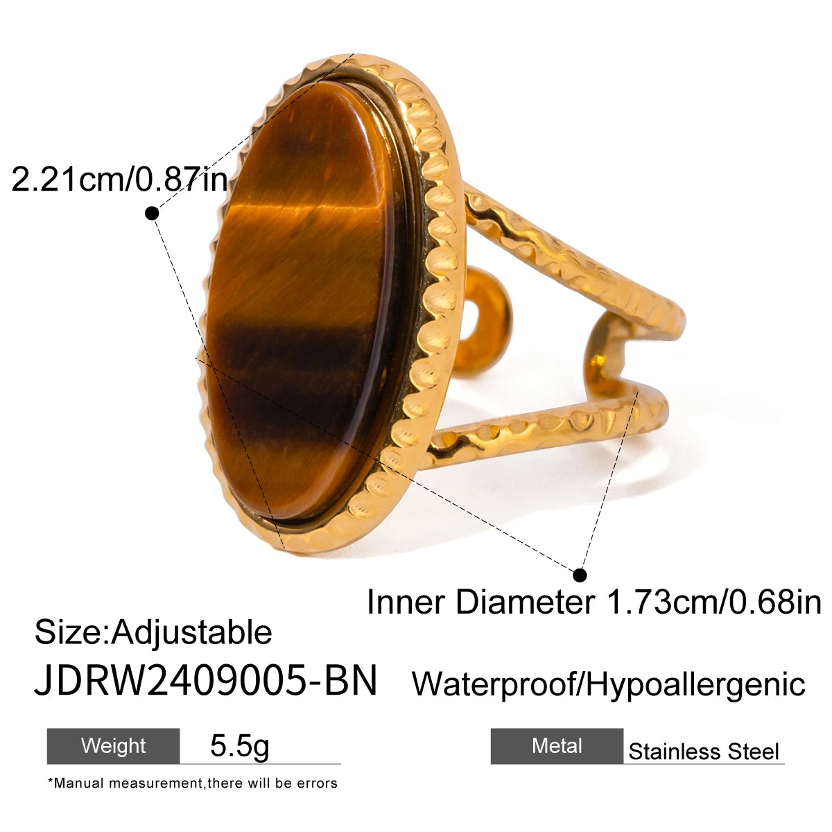 Vintage Stone Ring Stack — Stainless Steel
