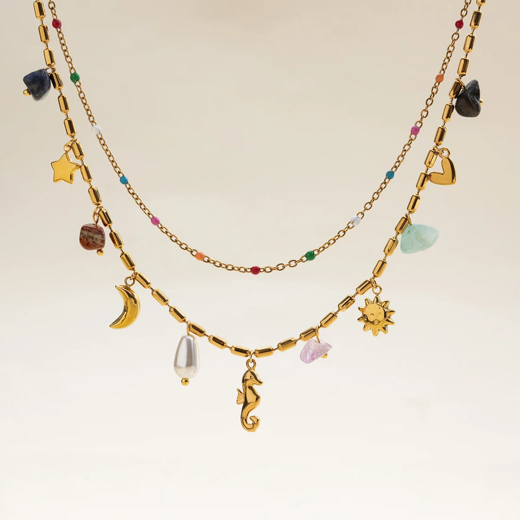 Color Charm Chain Necklace — Stainless Steel · PS175