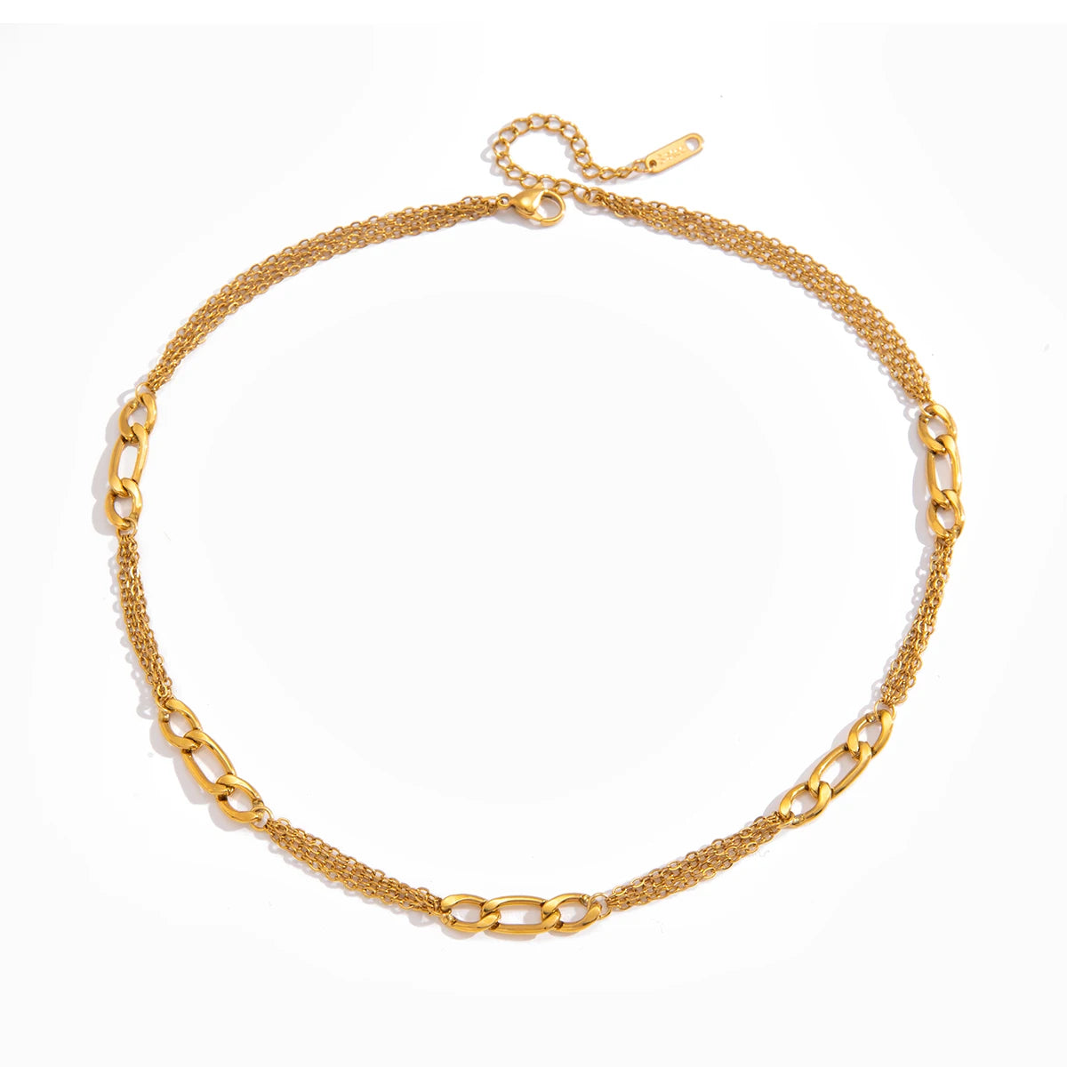 Two-Tone Figaro Chain Necklace — Stainless Steel · PS357