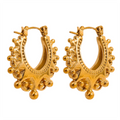 Vintage geometric earrings in gold-plated stainless steel.