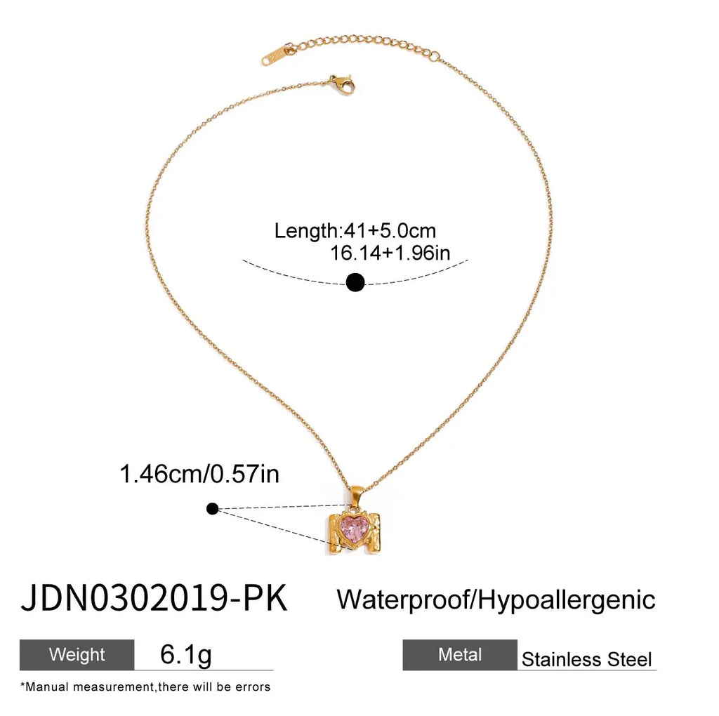 Mini Crystal Pendant Necklace — Stainless Steel · PS150