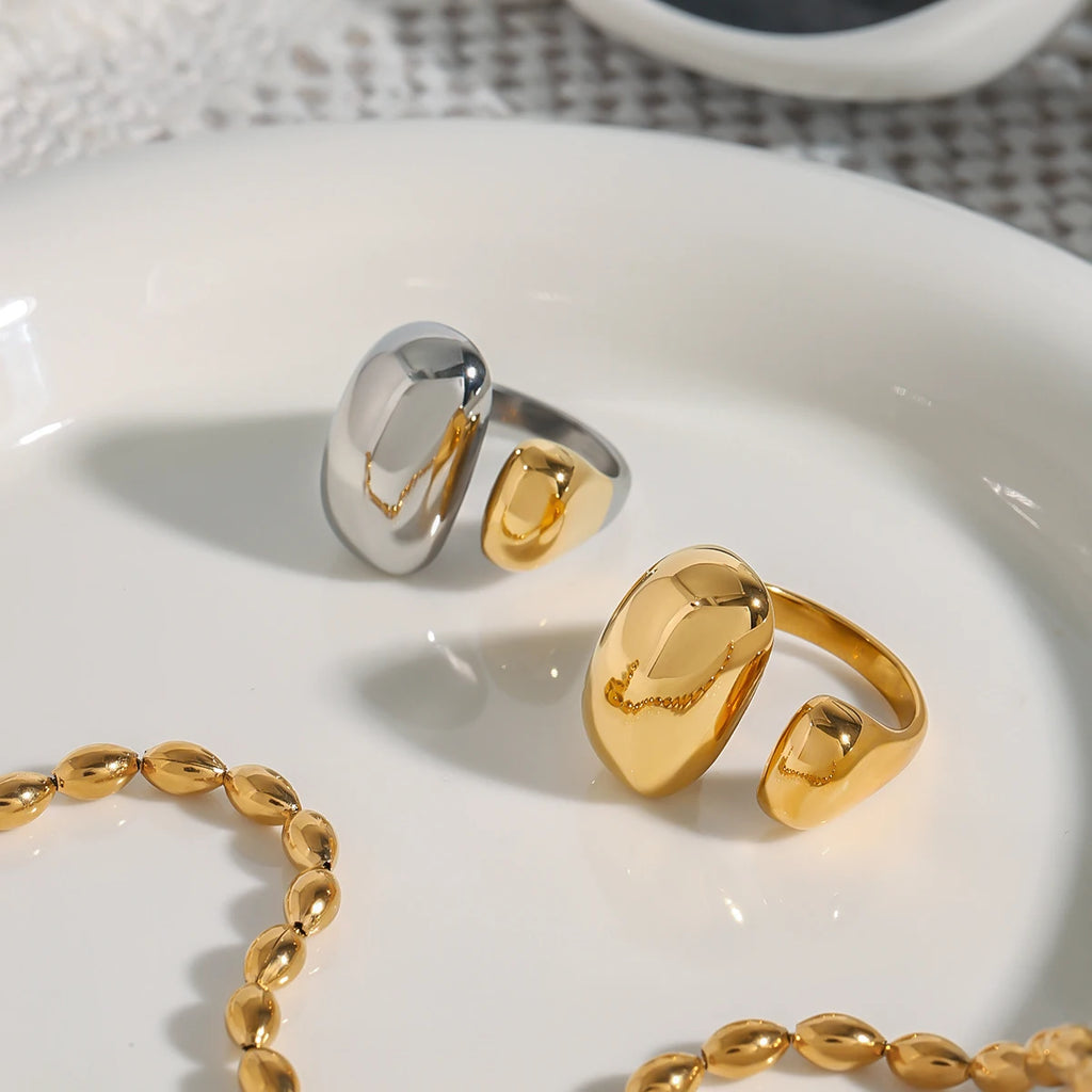 Two-Tone Dome Ring — Stainless Steel · PS268