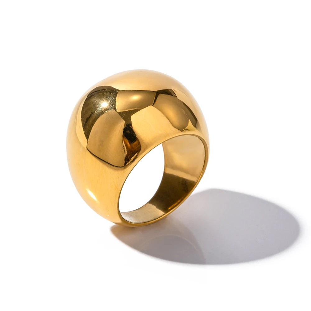 Waterdrop Geometric Ring — Stainless Steel · PS373