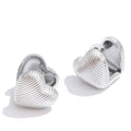 Heart minimalist geometric earrings in gold-plated stainless steel.