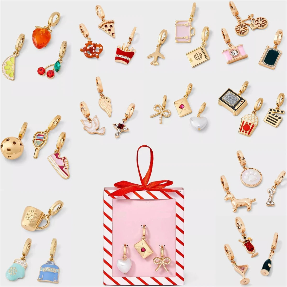 【DIY Pendant】Gold Plated Copper Zircon Inlaid Charm Pendant - PC005