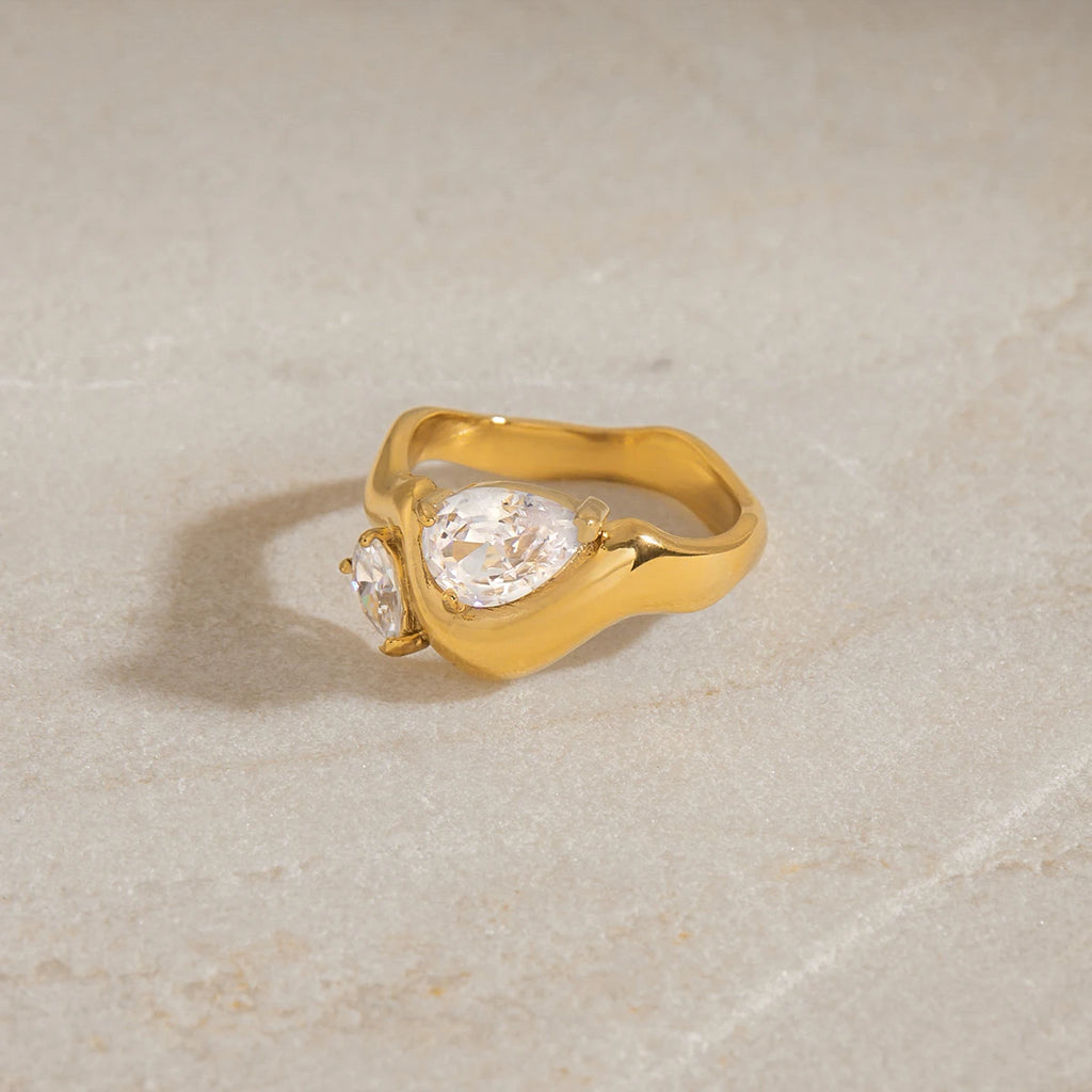 Crystal Open Ring — Stainless Steel · PS225