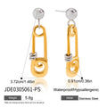 Safety Pin Pearl Earrings — Stainless Steel · PS105
