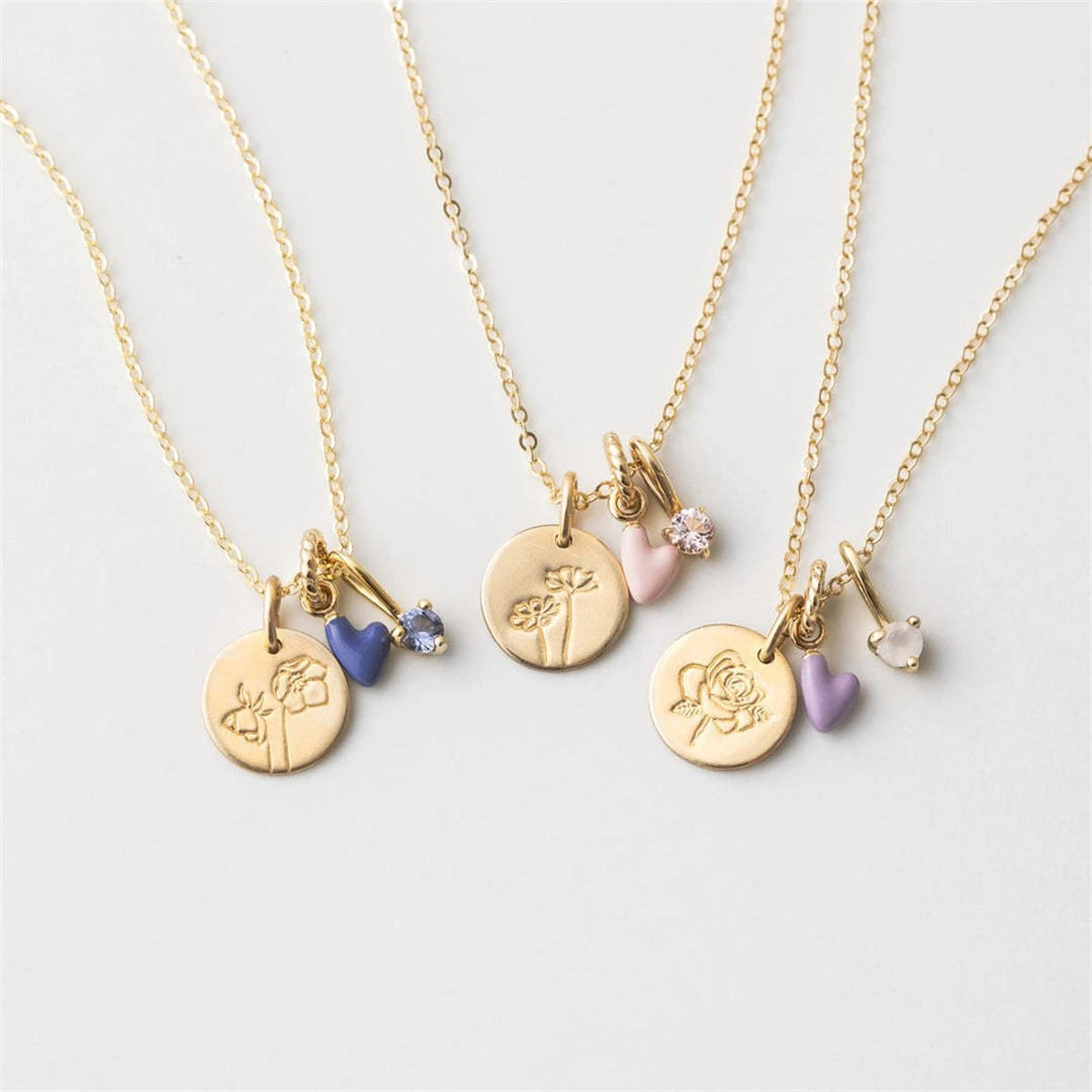 【DIY Pendant】Stainless Steel Birthstone Heart Charm Pendant - PS004