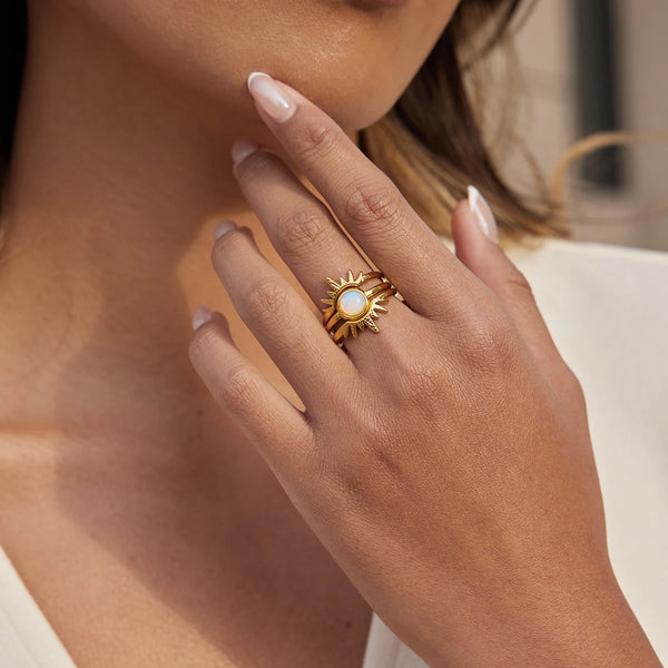 Sunburst Ring — Stainless Steel · PS129