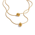Chain layered necklace in gold-plated stainless steel.