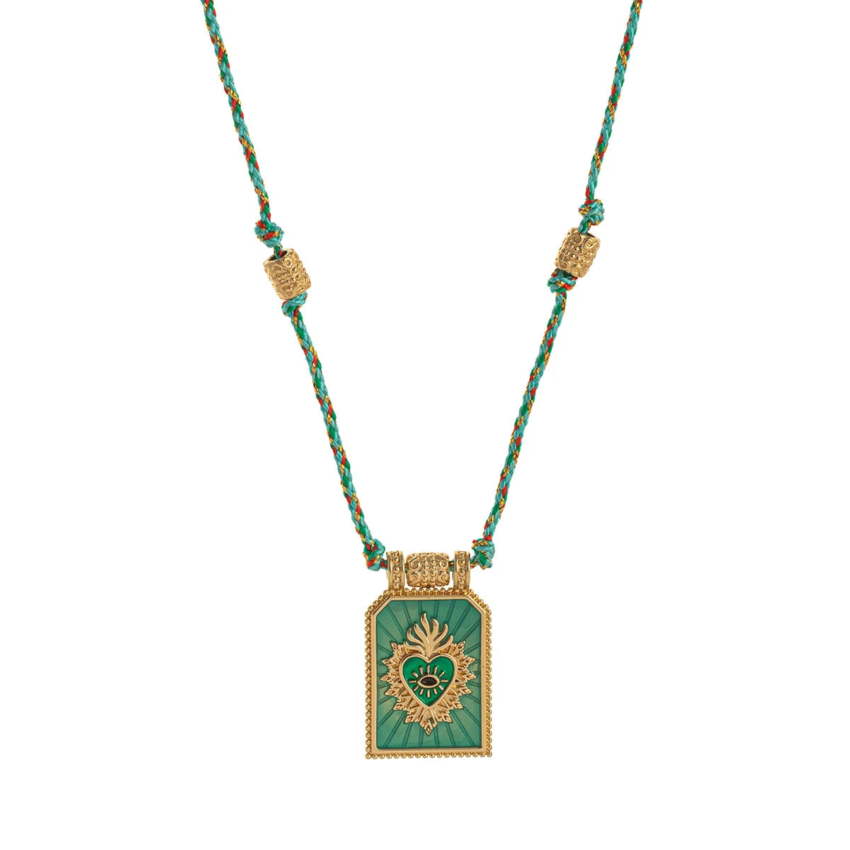 Minimally colored heart tarot card pendant necklace, women's collarbone chain, gold-plated and color preserving