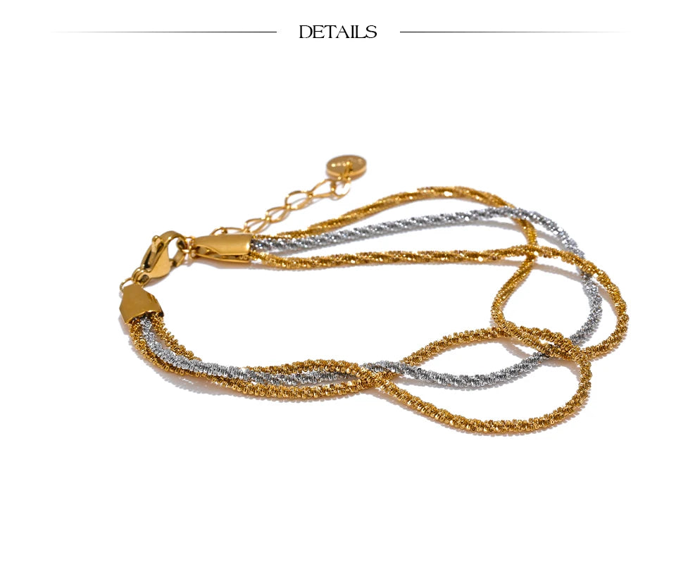 Chain Layered Bracelet — Gold-Plated Stainless Steel · PS1103
