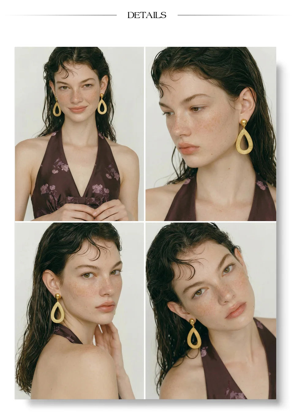 Geometric earrings in gold-plated stainless steel.
