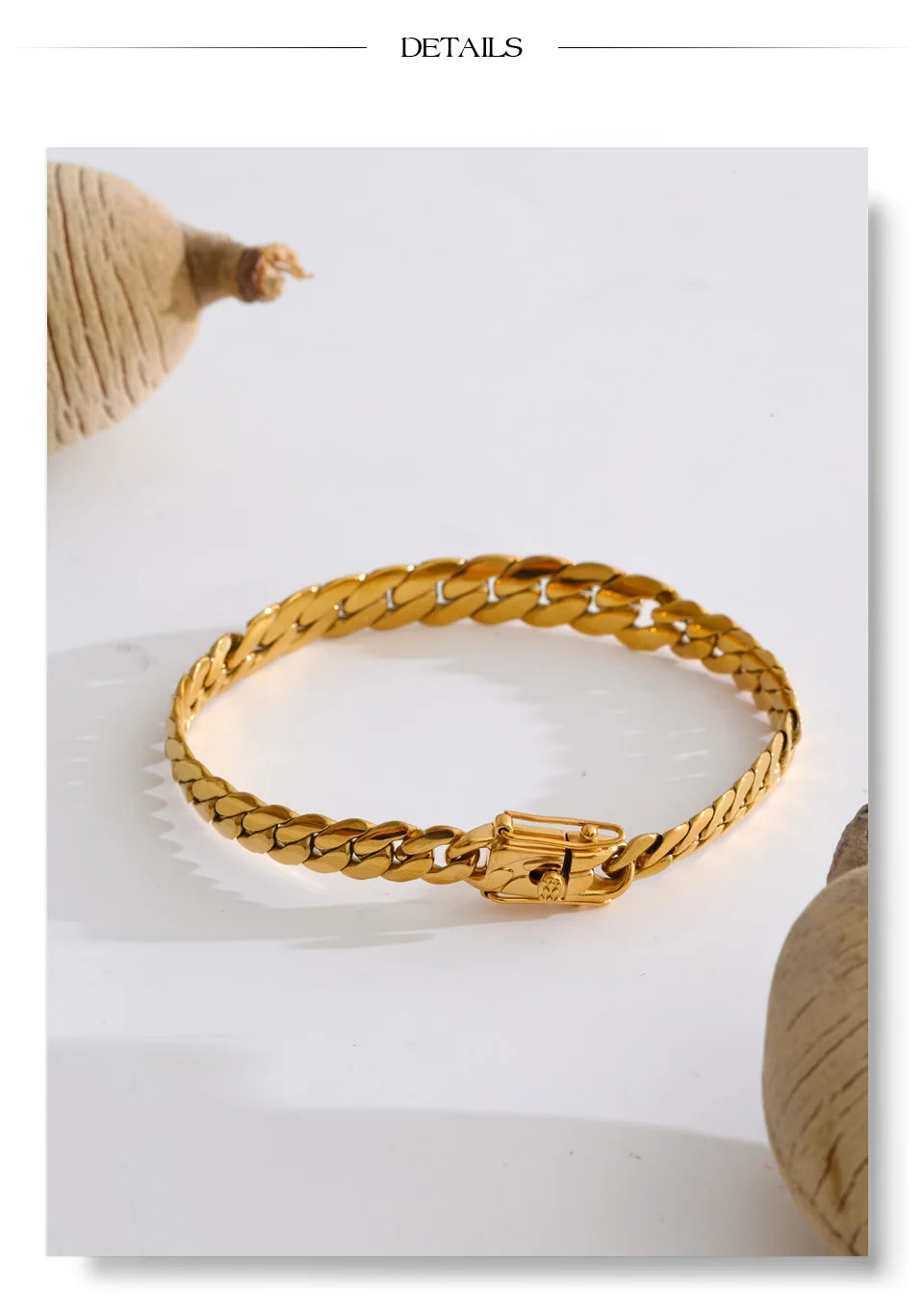 Geometric Chain Bracelet — Gold-Plated Stainless Steel · PS1766