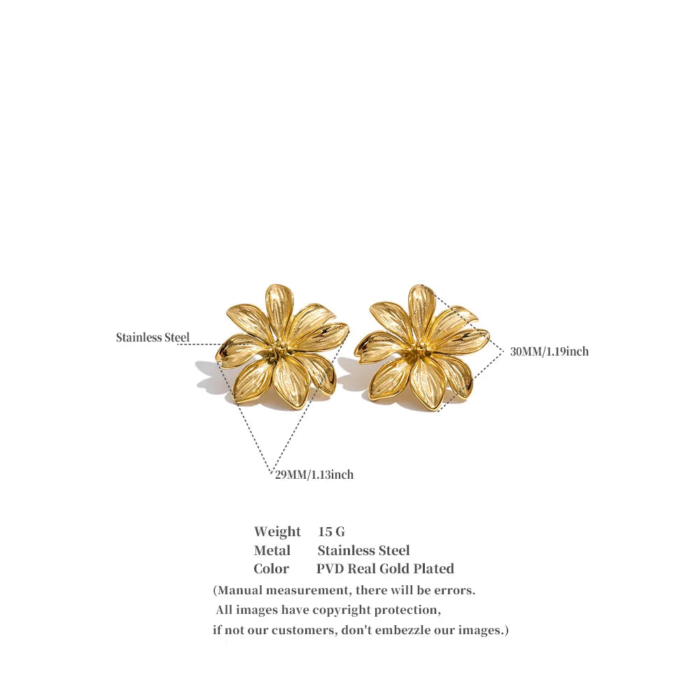 Flower Earrings — Gold-Plated Stainless Steel · PS2133