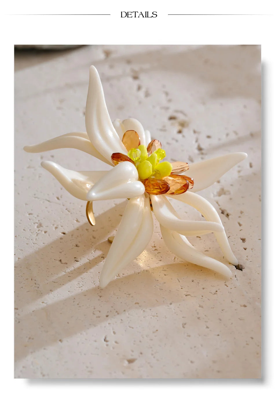 Acrylic Flower Earrings — Gold-Plated Stainless Steel with Acrylic · PS1594