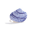Shell enamel geometric ring in 18K gold-plated stainless steel with shell and enamel.