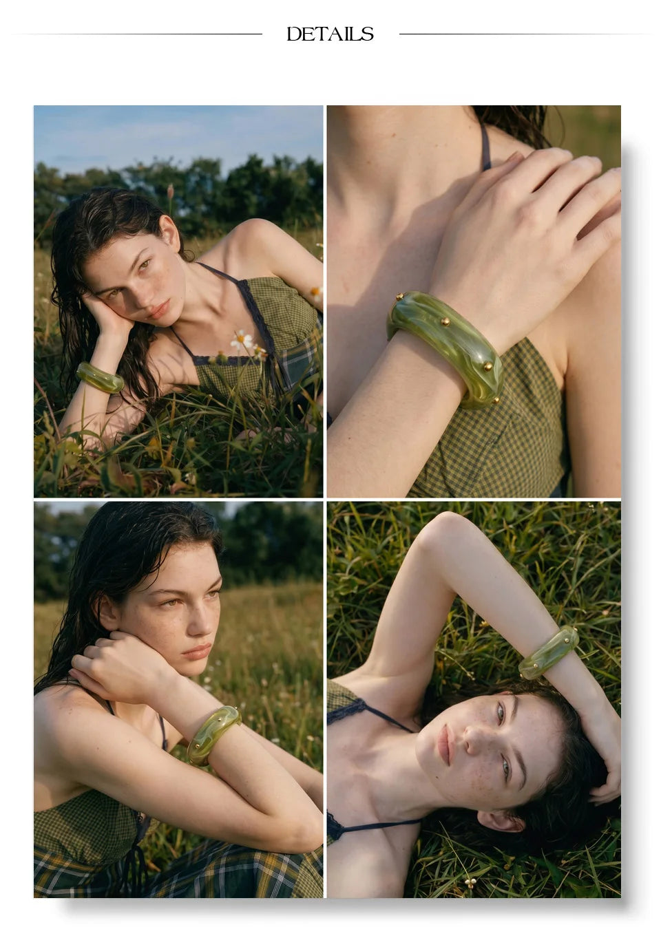 Resin Acrylic Geometric Bracelet — Gold-Plated Stainless Steel with Resin and Acrylic · PS1469
