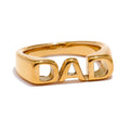 Geometric ring in 18K gold-plated stainless steel.
