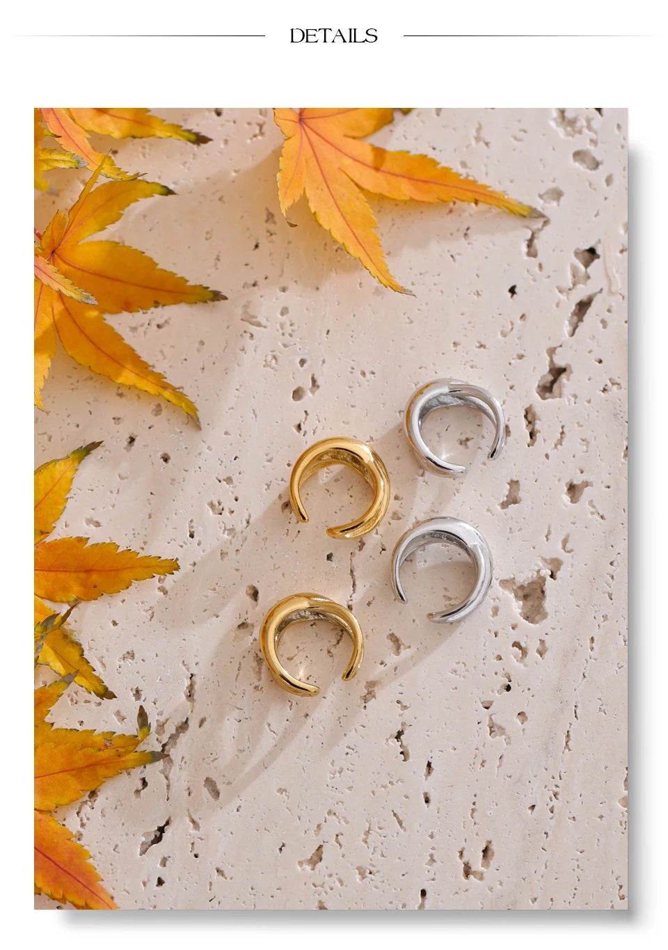 Geometric earrings in gold-plated 316L stainless steel.