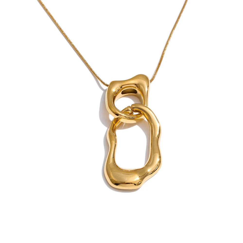 Geometric necklace in gold-plated stainless steel.