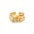 Pearl Open Ring — Stainless Steel · PS243