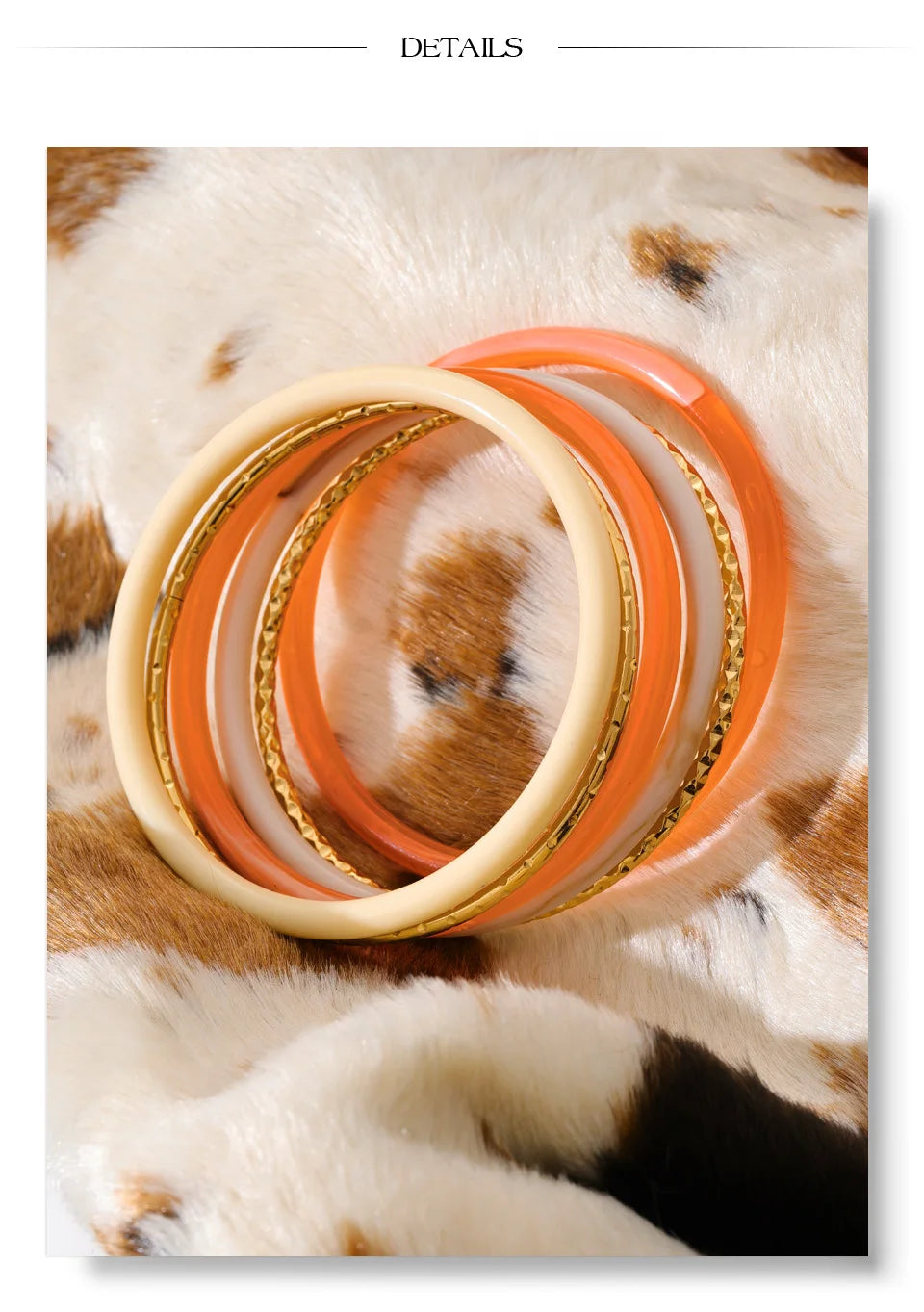 Resin multi-color geometric bracelet in gold-plated stainless steel with resin.