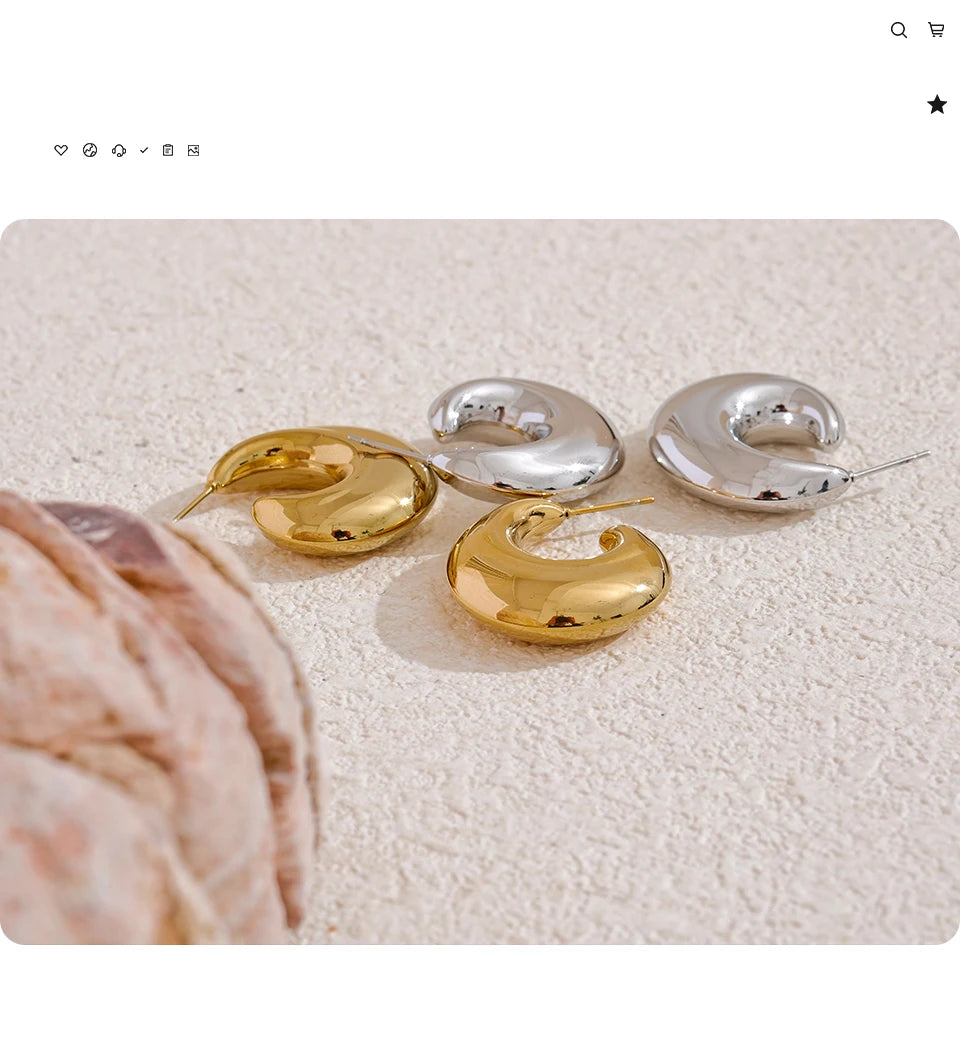 Geometric earrings in gold-plated stainless steel.