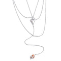 Natural stone heart chain necklace in gold-plated stainless steel with natural stone.