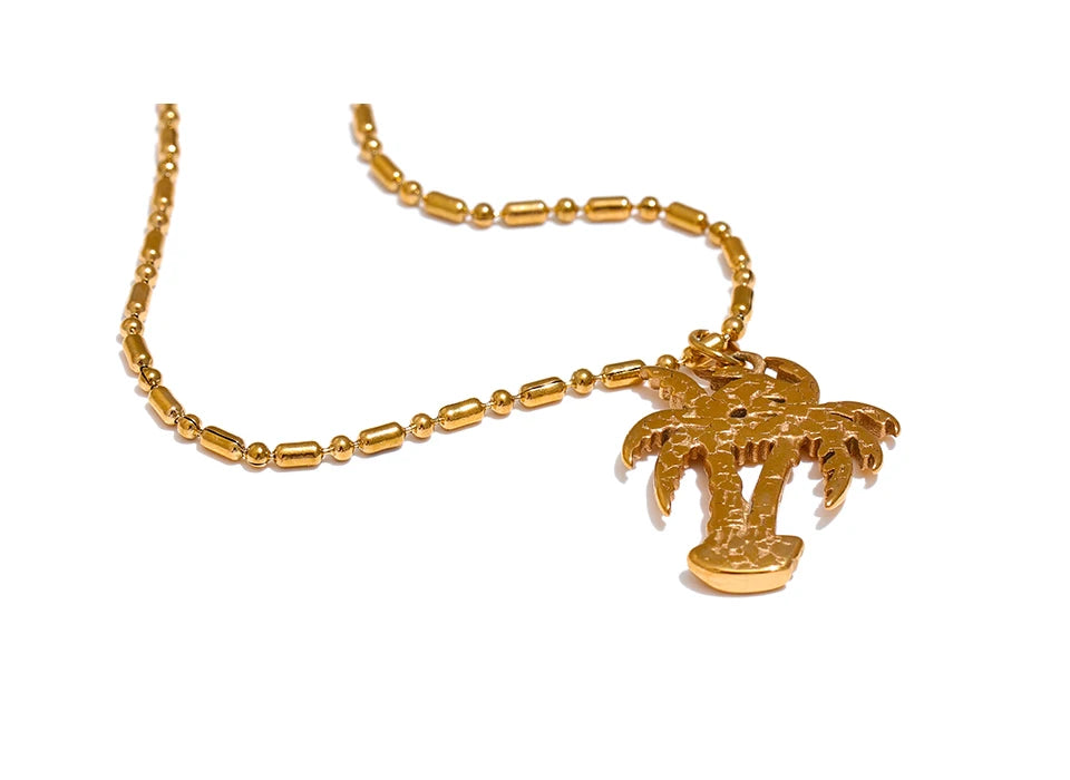 Geometric necklace in gold-plated stainless steel.