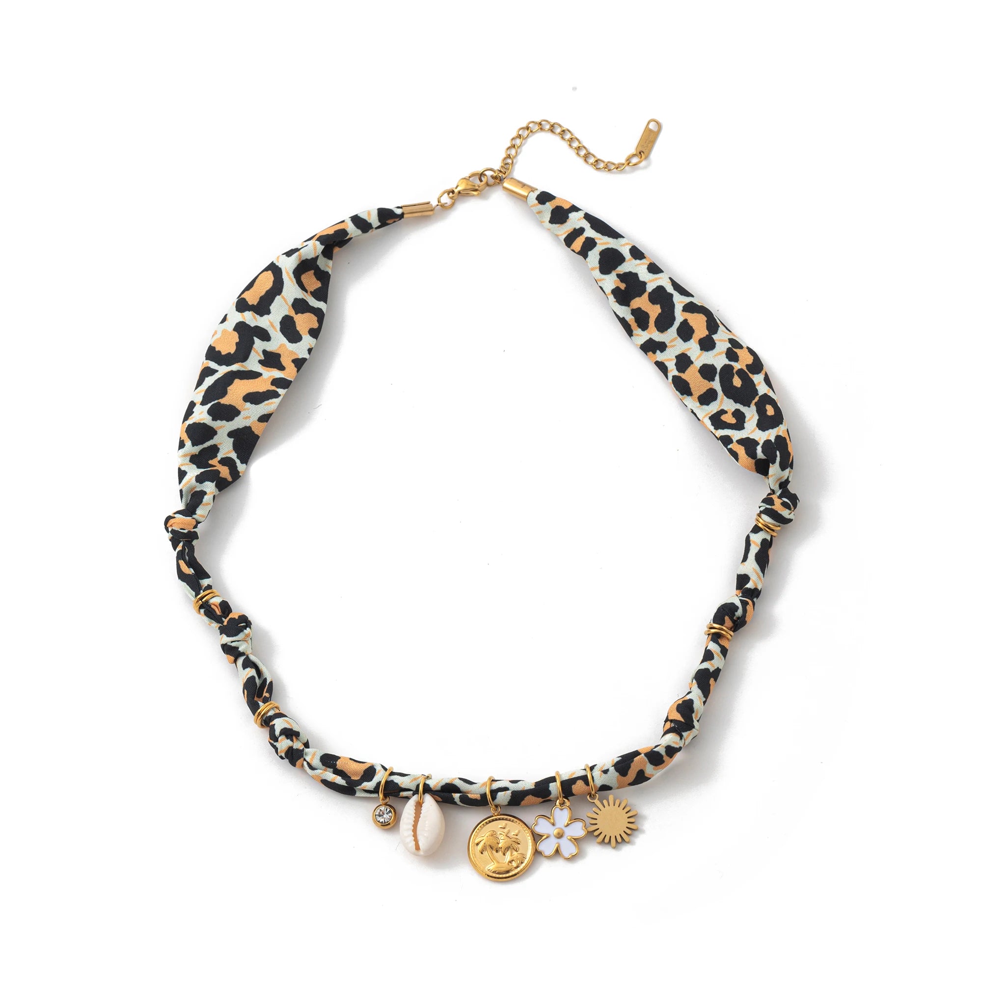 Beach Necklace for Women Colorful Shell Beads 18K Gold Plated Stainless Steel Pendant Handmade Summer Jewelry