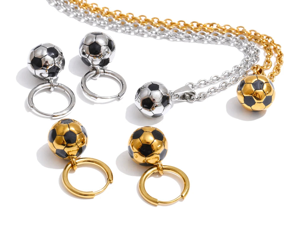 Enamel Geometric Earrings — Gold-Plated Stainless Steel with Enamel · PS1439